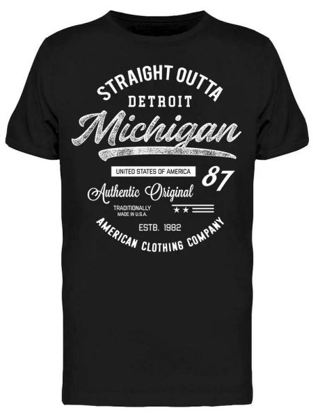 

straight michigan tee men's -image by shutterstock, White;black
