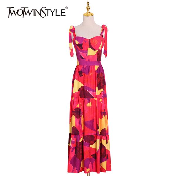 

lace up bowknot print dress for women square collar sleeveless high waist hit color dresses female fashion 210423, Black;gray