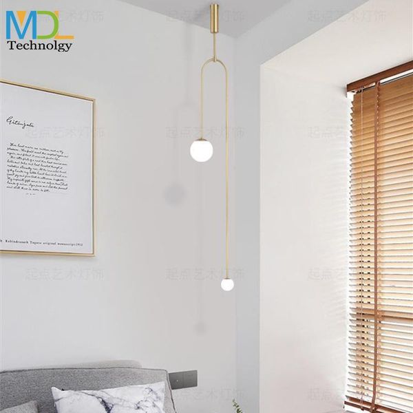 

pendant lamps nordic postmodern creative restaurant bar line light strip simple two copper bedroom bed chandelier