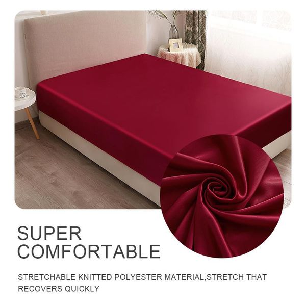 

sheets & sets super soft satin silk fitted sheet mattress cover luxury bed set deep pocket fully elastic band twin queen king bedsheet
