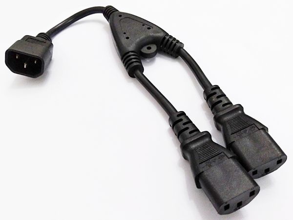 Cabo de adaptador de alimentação de 10A / 250V de alta qualidade, IEC 320 C14 a 2 x CORDA DE SPLITTER Y CURSIVO SPOIS 32CM / 1PCS