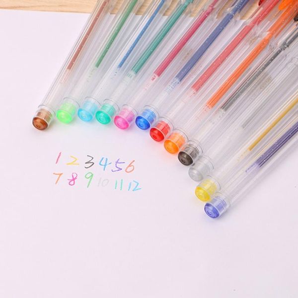 

color fluorescent gel pen 0.5mm luminous flash colour party neon clip ink writing ballpoint office pens