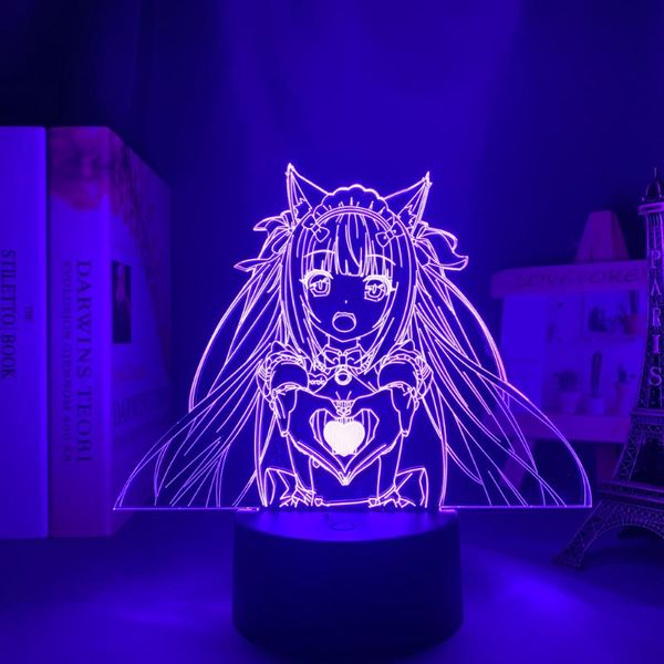

night lights anime 3d lamp nekopara chocola for bedroom decor light manga children's birthday gift room led