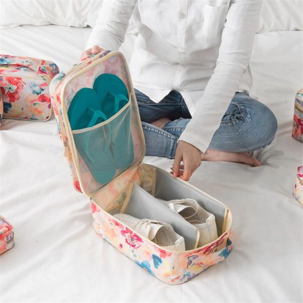 

portable shoes organizer bag waterproof tote pouch large capacity travel double layer underwear bra socks storage bags