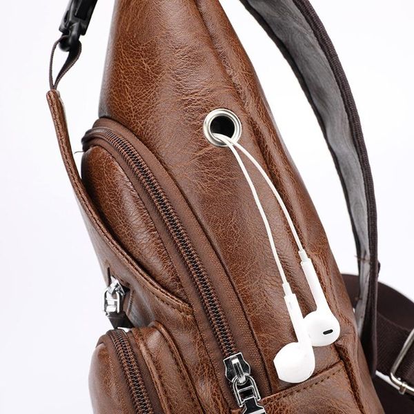 

waist bags 066c men's fashion crossbody single shoulder bag usb sports outdoor casual chest