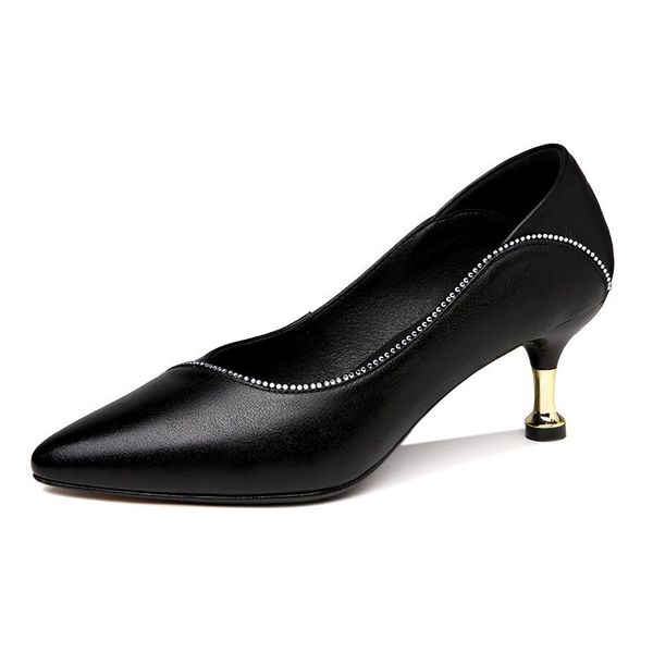 

dress shoes luxury women 6cm high heels pumps black office ladies design thin heel prom stiletto party genuine leather m0274