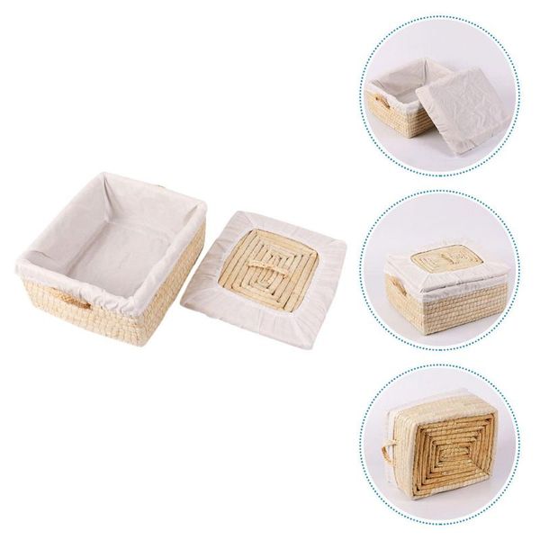 

storage baskets 1pc delicate straw basket bun bread holder (beige)
