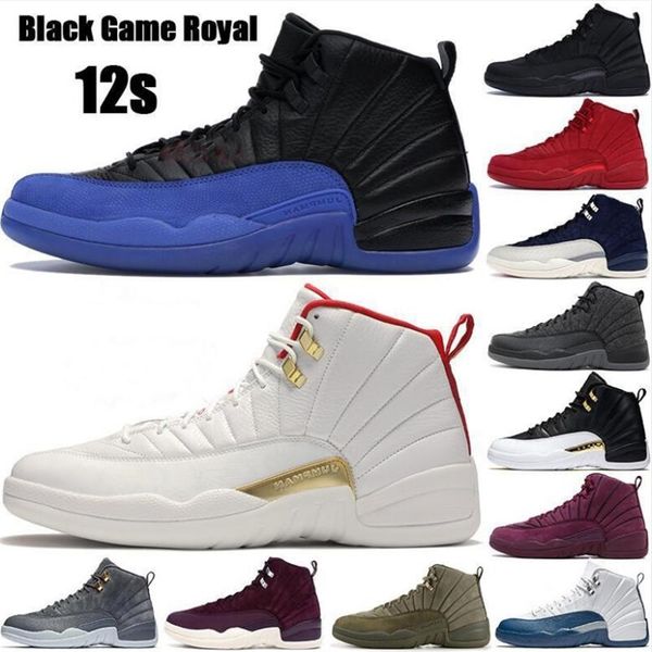 

mens 12 12s basketball shoes men gym red reverse taxi game royal french blue fiba trainers sports sneakers 7-13