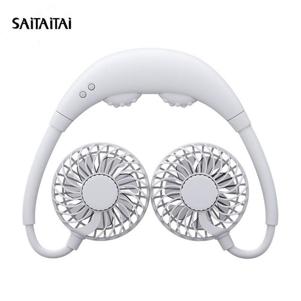 

hands mini foldable neck fan wearable rechargeable battery lazy massage portable hanging adjustable electric massagers