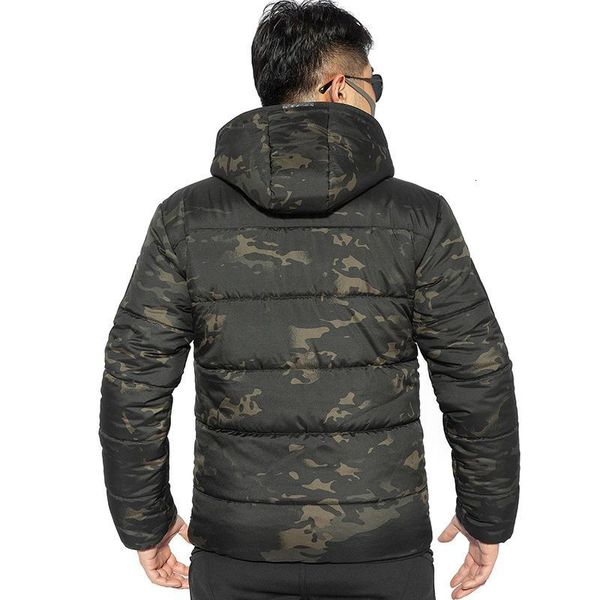 

men's down & parkas winter parka men camouflage clothing spring warm thermal hooded jacket coat light weight pxrw, Black