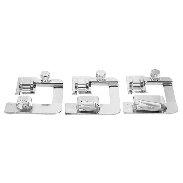 

practical crimping metal selvage rolled multi-functional sewing machine tipping accessories household foot presser notions & tools, Black