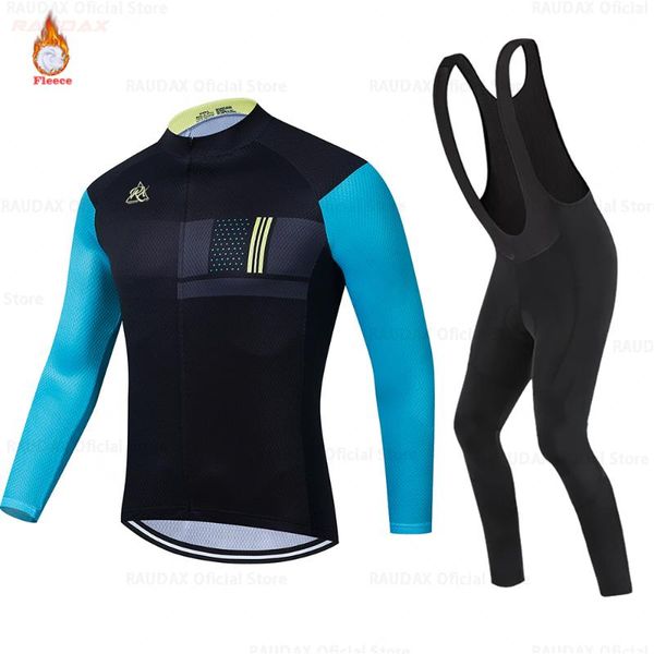 

racing sets gobikeful 2021 winter warm cycling clothing pro team jackets thermal fleece bicycle mtb bike jacke, Black;blue