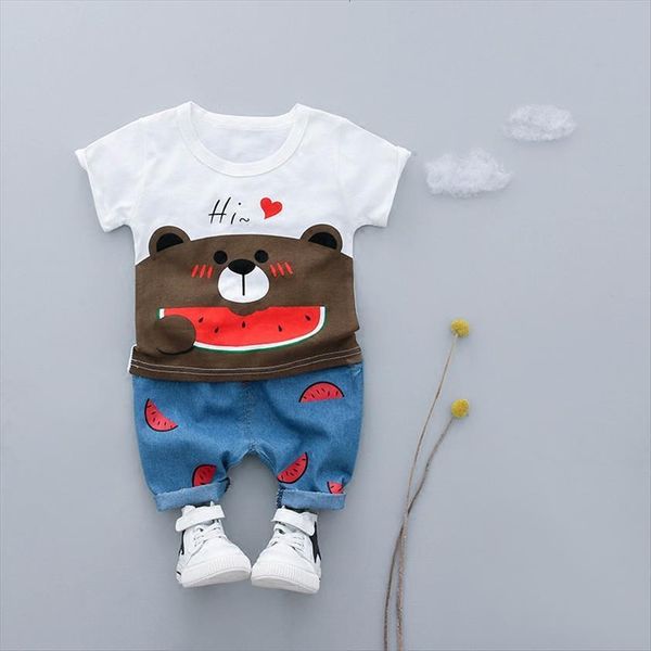 

2pcs set baby boy clothing summer t shirt shorts infant clothes girls cotton short sleeve, White