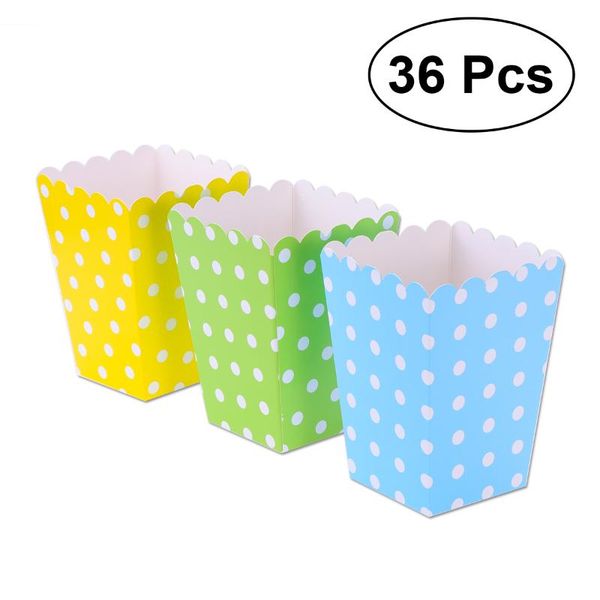 

gift wrap 36pcs popcorn boxes holder containers cartons paper bags box for movie theater dessert tables wedding favors (yellow, green
