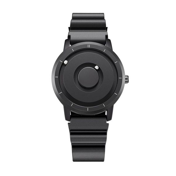 

wristwatches eutour innovative watch black sliver magnet magnetic metal multifunctional clock men's sports quartz cool male reloj, Slivery;brown