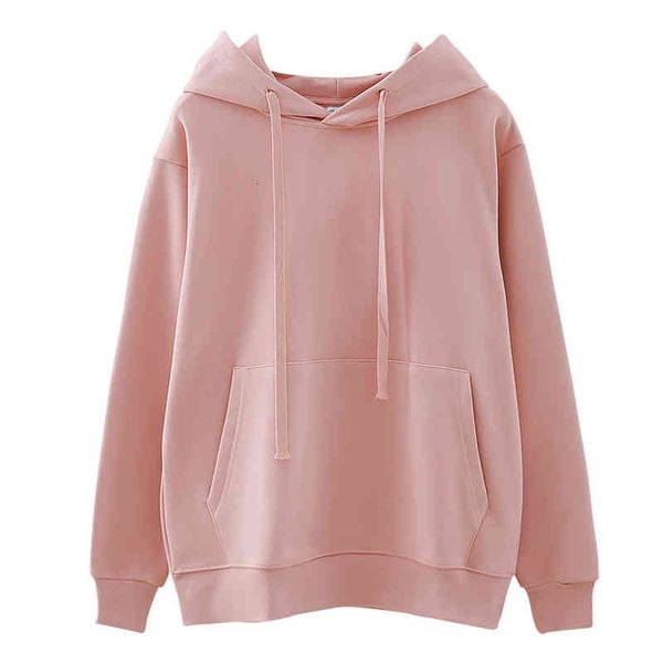 

women's hoodies & sweatshirts new spring long sleeve hooded pure color casual for cotton sweatshirt gwdb, Black
