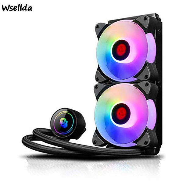 

fans & coolings 240 120 mm all-in-one cpu water-cooled radiator mute rgb computer dual-drain cooling gaming fan pc