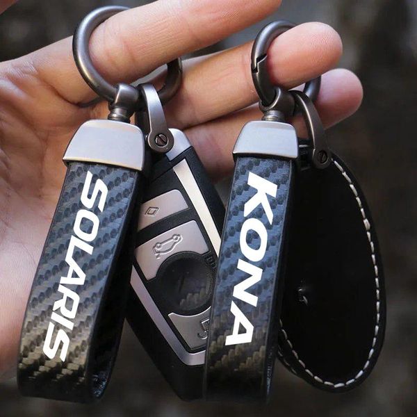 

keychains car stickers keychain key holder keyring chains lanyard for keys accessories hyundai creta kona solaris n line, Silver