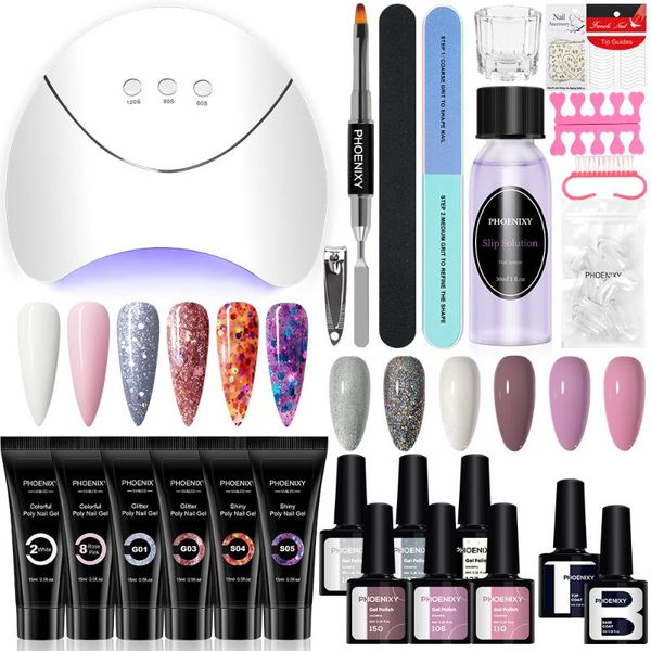 

nail art kits gel polish set 36w uv led drying lamp complete semi permanent varnish acrylic supplies all for manicure