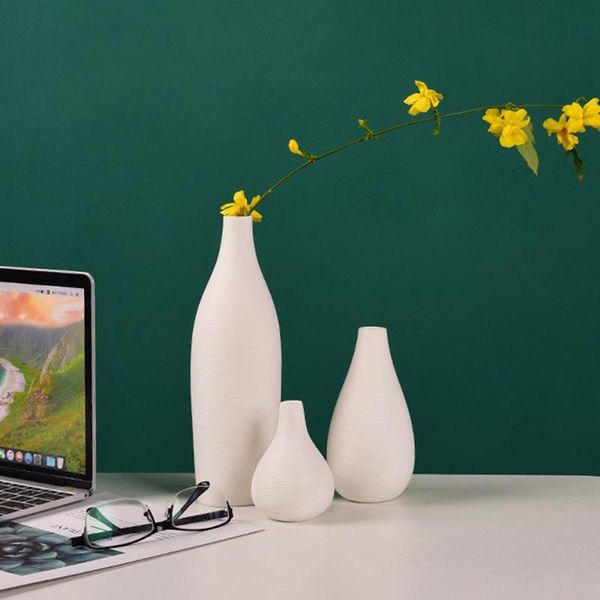 

vases small mouth vase white ceramic matte porcelain for plant dried flower decor container minimalist home table decoration