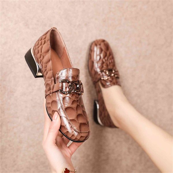 

dress shoes spring fall female fashions exquisite metal shoes chain decoration leather round toe fabric daily women's 6vao uoiq, Black