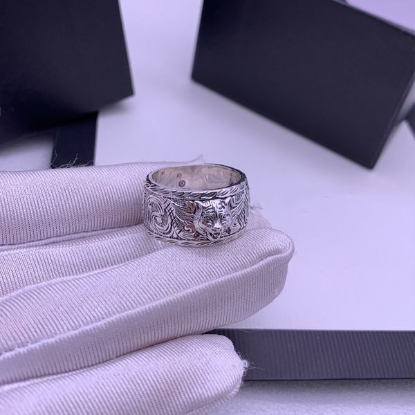 

selling tiger head 925 sterling silver ring couple personality trend ring lovers ring fashion jewelry supply