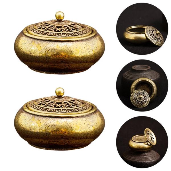 

fragrance lamps 2 pcs mini censer aroma therapy burner brass incense deskornament