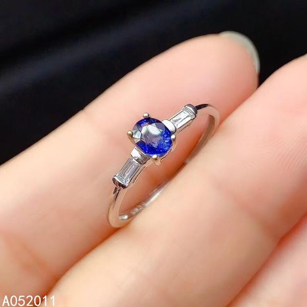 

fine jewelry natural sapphire 925 sterling silver trendy gemstone women ring support test selling cluster rings, Golden;silver