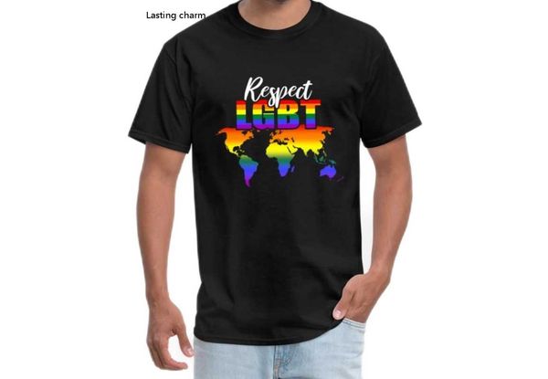 

men's t-shirts lasting charm respect lgtb lgbtq t-shirt, White;black