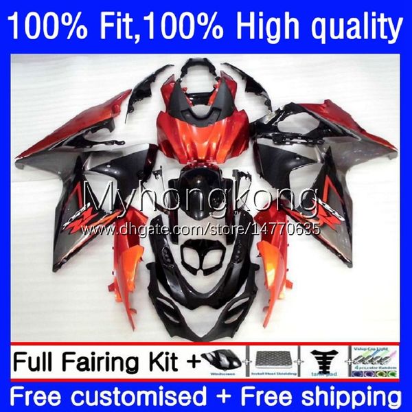 Fairings de injeção para Suzuki K9 GSXR 1000 CC 1000CC 09-16 28No.24 GSX-R1000 GSXR1000 09 10 11 12 13 14 15 Orange Black GSXR-1000 2009 2010 2012 2015 2015 2016 OEM corpo