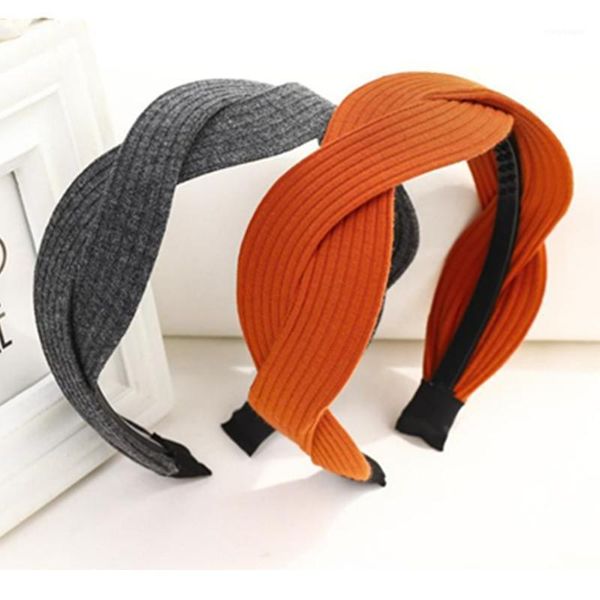 

women solid braids hairband toothed not slip autumn headdress wide head band adults hair accessories korean hoop headband1