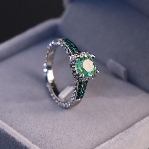

wedding rings selling jewelry fashion classic emerald zircon ring ladies engagement, Slivery;golden