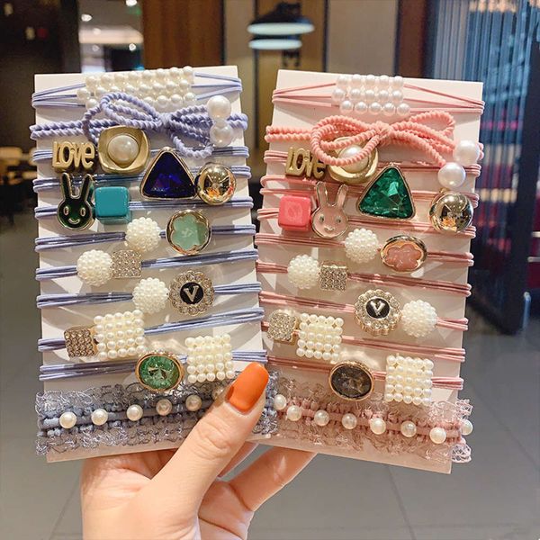 

hair bandseast gate 1 set of net red leather band rope simple lovely hairpin headdress female hair circle, Pink