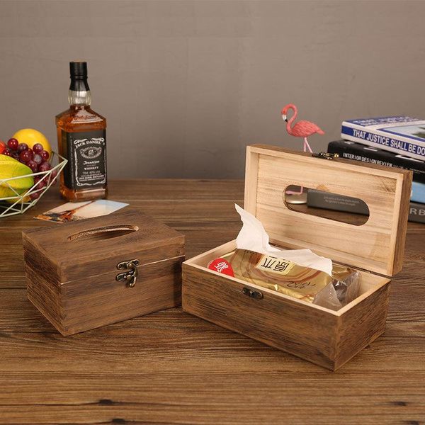 

toilet paper holders tissue box holder storage cover car wood napkins case organizer home decoration mj
