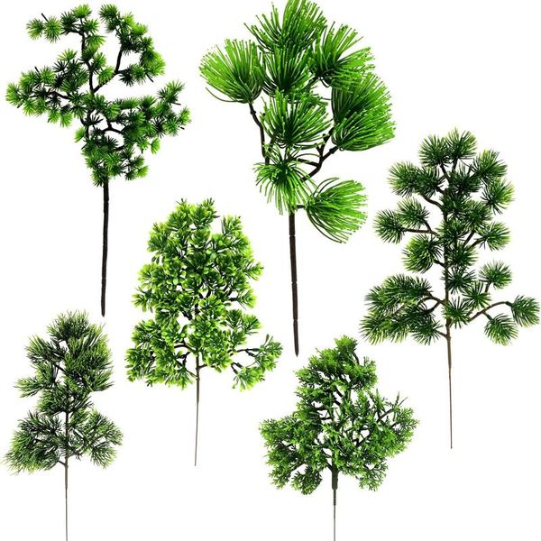 

artificial pine tree branches plastic pinaster cypress grass wedding needle leaves wreath leaf branch plants home office decor decorative fl