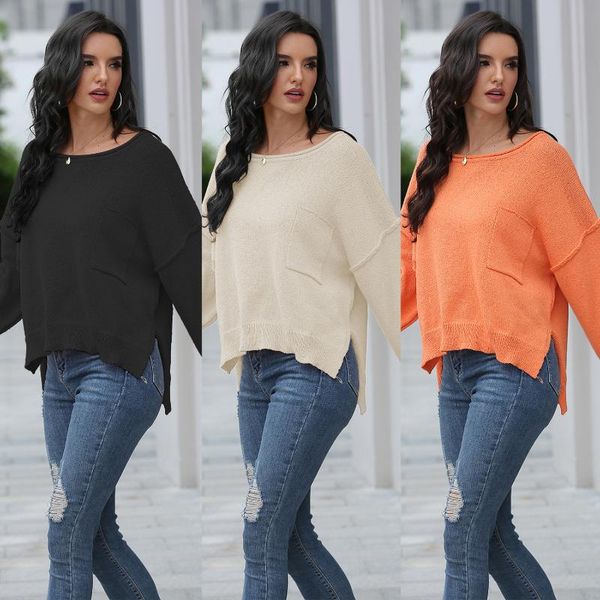 

women's sweaters woman women pullover winter clothes 2021 round neck loose sweater style sj3233, White;black