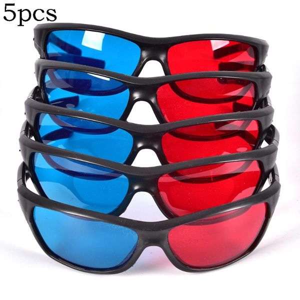 

glasses 5pcs/set frame red blue 3d for dimensional anaglyph movie game dvd black