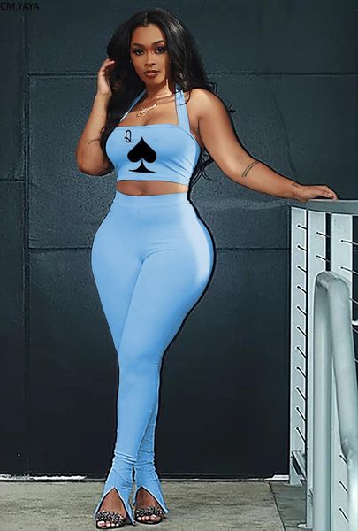 

cm.yaya sport streetwear set womenpant spade q crop slit flare pants suit active wear tracksuit two piece fitness outfit, White