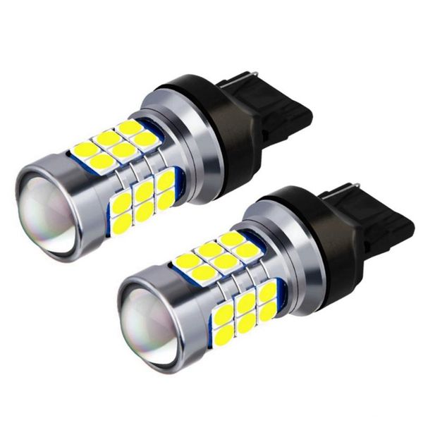 

emergency lights 2pcs t20 7440 w21w wy21w super bright 3030 led car tail brake turn signal bulbs auto backup reverse lamp red white yellow