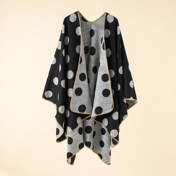

scarves ethnic bohemian geometric dot plus size gold cashmere split shawl cloak infinity scarf designer women luxury 2021, Blue;gray