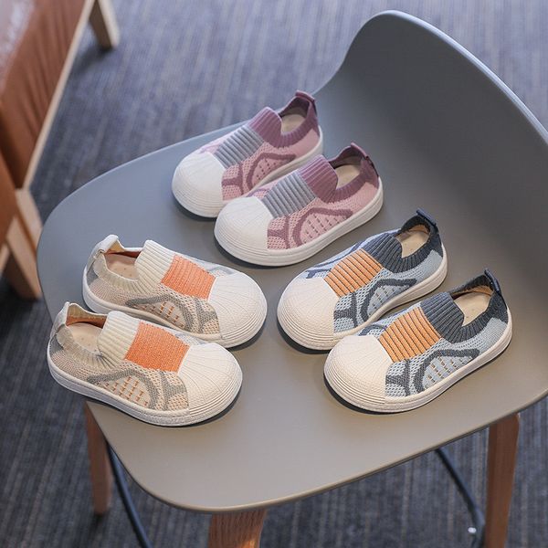 

childrens board shoes 2021 summer new boys and girls flying woven breathable shell head casual soft bottom kids shoes cs108, Black