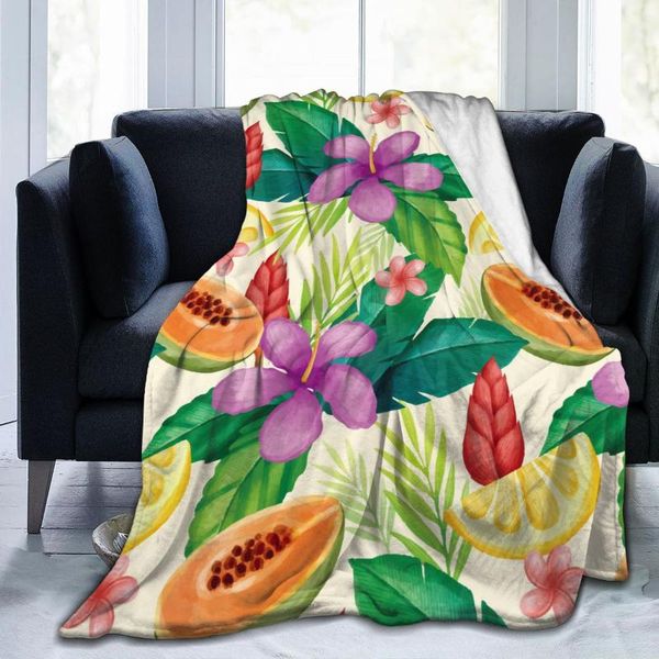 

blankets unique blanket to family friends hand painted summer tropical fruits durable super soft comfortable for home gift
