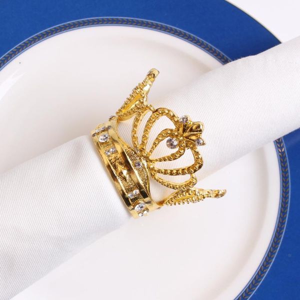 

napkin rings 6pcs 3d golden crown hollow ring alloy buckle wedding el mat towel table