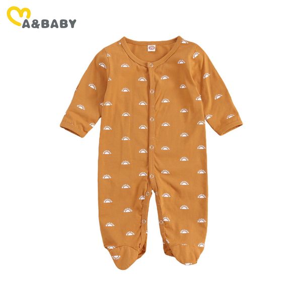 

0-12m autumn spring toddler infant born baby boy girl jumpsuit long sleeve sun print romper soft clothes 210515, Blue