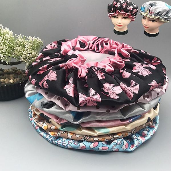 

shower caps waterproof bath hat double layer hair cover women supplies cap