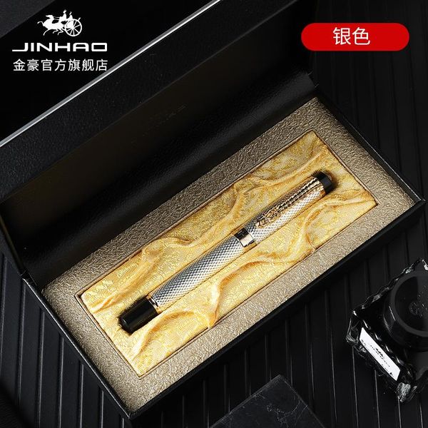 

gel pens jinhao rollerball pen metal gold black ink descendants of the dragon silver writing business school supplies