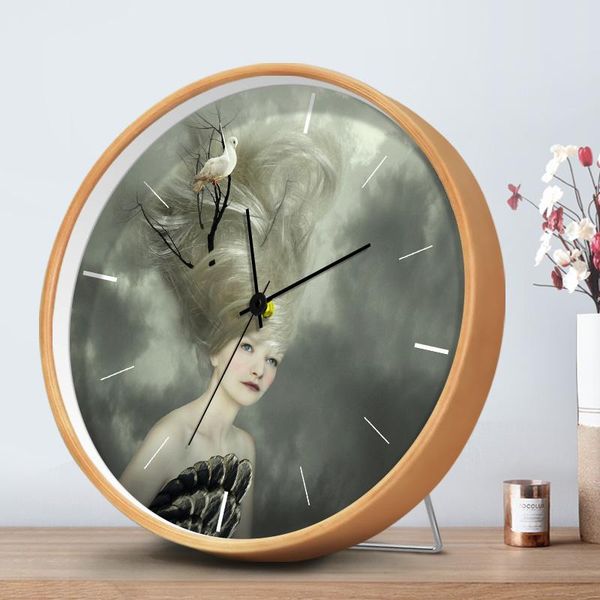 

nordic cartoon characters silent clock living room modern design household fashion simple art wall watch home decor 12 inch clocks