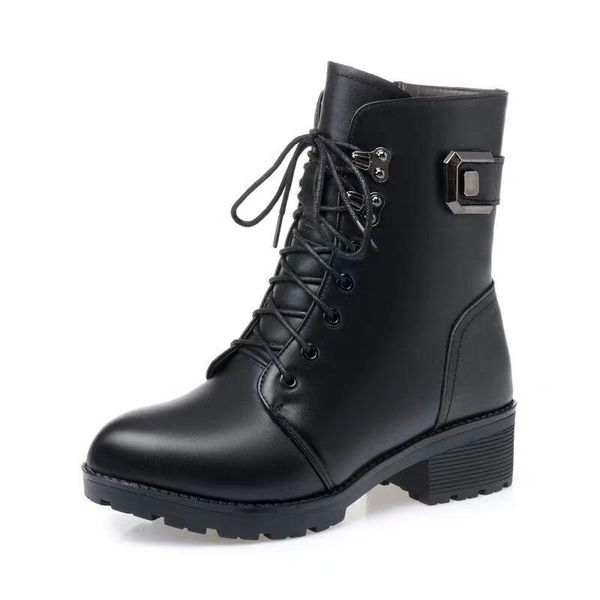 

boots 2021 mdug ankle women winter wool warm non-slip ladies' large size snow, Black