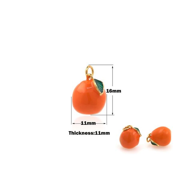 

charms persimmon orange pendant gold color suitable for diy jewelry necklace earring making looking filled, Bronze;silver