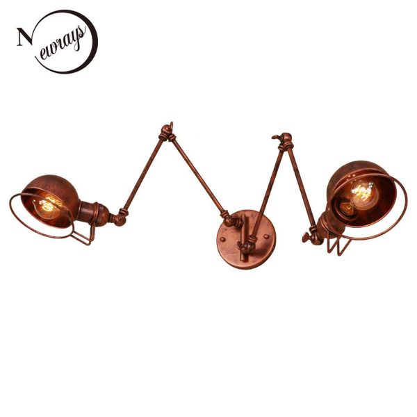 

wall lamp vintage iron painted creative rust led e27 220v light with lampshade for living room bedroom restaurant el bar